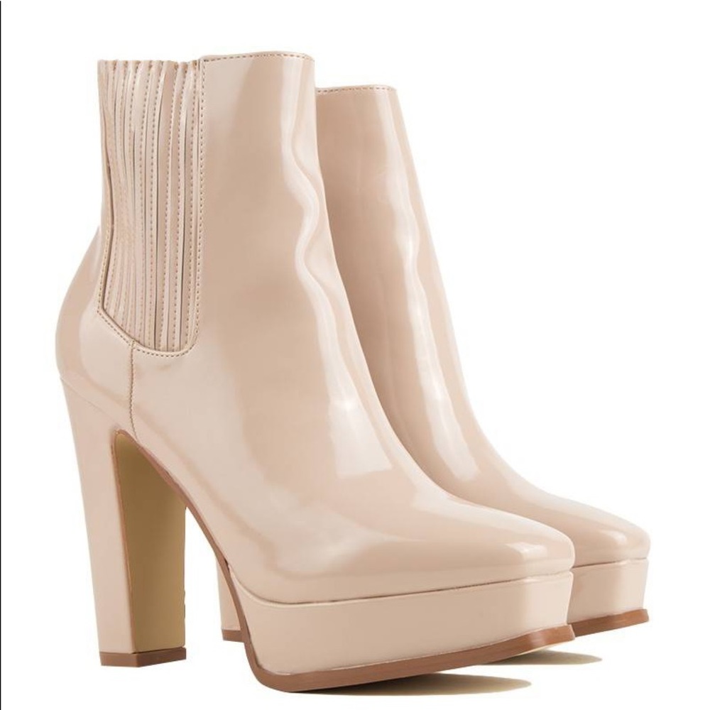 Nude patent platform bootie - Picture 2 of 6
